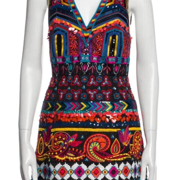 Alice + Olivia Patty Embroidered Bead Sequin Lantern black Dress 0 $1,395 NWT - Picture 11 of 16